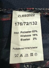 Luxusní oblek tmavě modrý velikost 72.3x nošený - 6