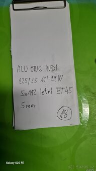 ORIG ALU AUDI A4,5X112 - 225/55/16 99W ET 45 LETNÍ Č - 18 - 6