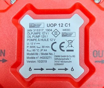 Nové olejové čerpadlo typ HG03271 na 12V=, výkon motoru 60W - 6