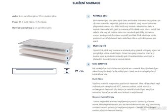 Matrace 90x200 cm Essence Grey s paměť.pěnou a aromaterapií - 6