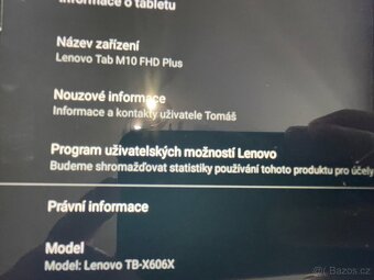 Prodám Lenovo Tab M 10 FHD Plus 4GB/64GB - 6