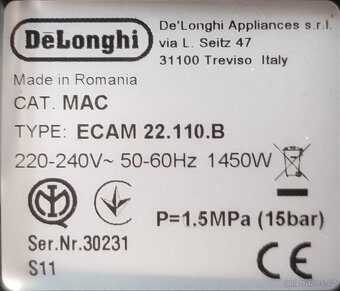 Automatický kávovar DeLonghi Magnifica S, ECAM 22.110.B - 6