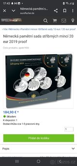 NĚMECKO - Stříbrné 20 euro mince 2019 - 6