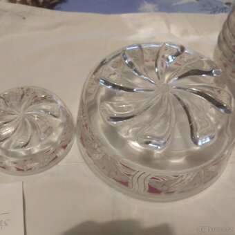 retro broušená sada mísa + 6 misek - 6