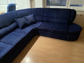 pohovka,gauč,sedačka modrá + křeslo zdarma - 6