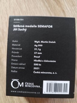 Stříbrná medaile SEMAFOR Jiří Suchý proof - 6