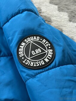 Zimní bunda dětská vel. 152, modrá, péřová, jako nová - 6