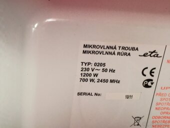Mikrovlnná trouba-ETA 0205-bohužel knoflíky jsou špatné - 6