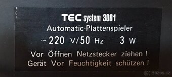 JAPONSKÝ VINTAGE GRAMOFON TOSHIBA/ TEC 3001 ,POLOAUTOMAT VE - 6