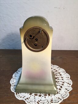 porcelánové hodiny ... krásný dekor růže - 6