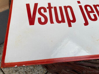 Cedule smaltovaná Pozor Hraniční pásmo - 6