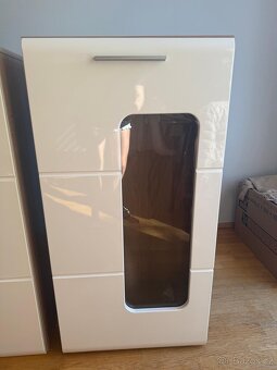 Obývací stěna Owinko, dub artisan/bílý lesk - 6