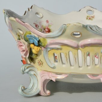 Starožitná porcelánová misa na 4 elegantných nožičkách - 6