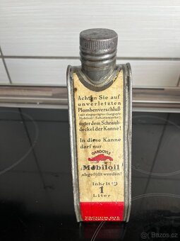 Plechovka  od oleje Mobiloil + Mobiloel - 6