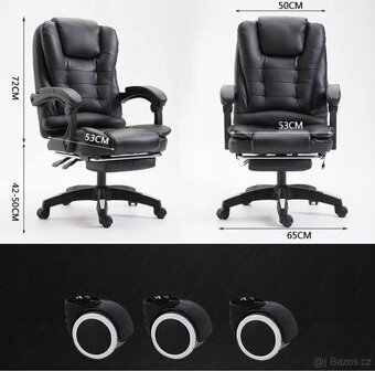 Otočné kancelářské křeslo s masážním přístrojem a podnožkou - 6