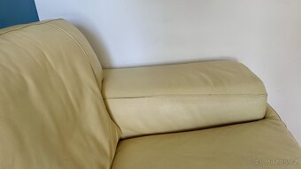 Kožená rohová sedací souprava / pohovka (béžová) SPECHA - 6