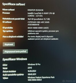 Mini usporné PC i5-9500T, 16 GB RAM, 1TB SSD Nvme - 6