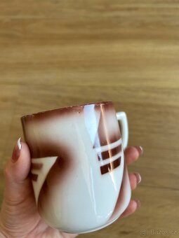 Hrnek, porcelán, retro, art deco, značený - 6