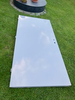 Prodám kovové dveře 197x92, levé, šedé. - 6