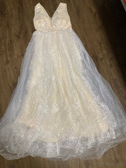 svatební šaty vel 38 a 40 champaigne - 6