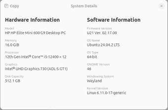 Mini PC HP Elite Mini 600 G9, i5-12400, 16GB, 512 GB NVME - 6