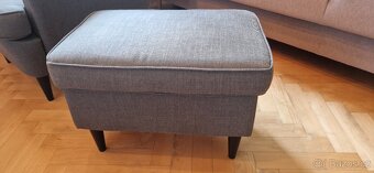 Ikea křeslo ušák a podnožka STRANDMON šedé - 6