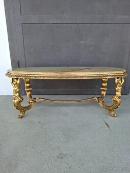 Bronzový figurální stůl s mramorem - 6