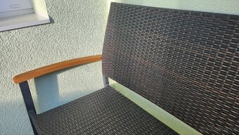 Zahradní lavička- hliník a umělý ratan - 6