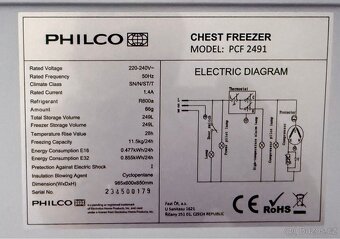 truhlicový mrazák Philco PCF 2491 - 6