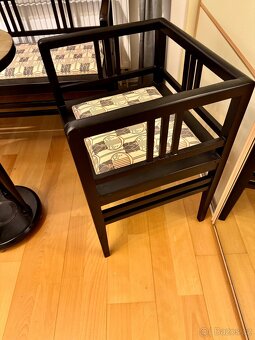 Starožitný set, křesla, lavice, stolek - 6