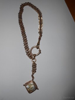 RETRO šatlen na hodinky s přívěškem - celková délka 33cm - 6