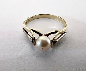 Zlatý dámský prsten s perlou– zlato 585/1000 (14 kt) 2,95 g - 6