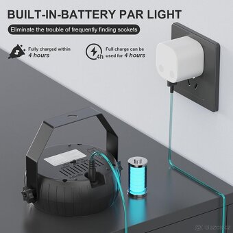 4xRtktoup RGB dobíjecí LED par Light, 12 LED baterie - 6