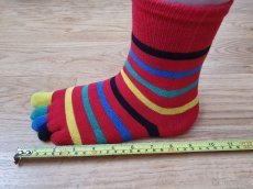 Dámské prstové proužkované barevné ponožky (dívčí) - 6