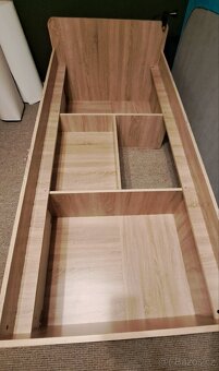 POSTEL, 90/200 cm bílá, Sonoma dub + rošt - 6