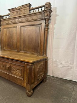 Starožitná dubová lavice (134022) - 6