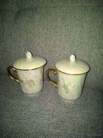 Retro porcelánové hrnky s poklickou značené - 6