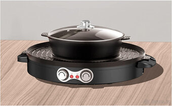Elektrický horký hrnec BBQ 2 v 1 s dvojitým oddělením 2200 W - 6