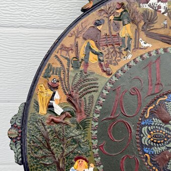 A velký malovaný hodinový ciferník měď - 6