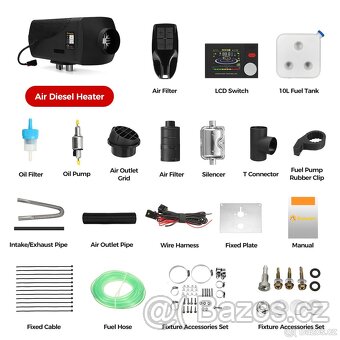 Nezávislé topení 5kW, 12+24V, Auto START/STOP, BT - 6