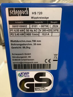 Scheppach HS 720 - kolébková pila/cirkulárka 400 V - 6