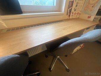 Velký rohový psací stůl od truhláře - 2.2 m - až pro 2 děti - 6