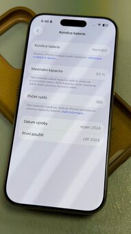 Apple iPhone 16 Pro 256 GB pouštní titan parádní stav - 6