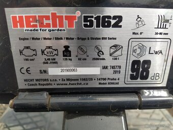 Zahradní sekačka Hecht rider 5162,záběr 62 cm, motor 3,45 kW - 6