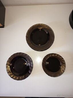 Sada talířů z kouřového skla, 17 kusů - 6