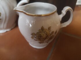 Starý kávový servis, motiv zlaté růže - 6