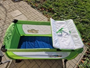 Cestovní postýlka Caretero Grande, zelená barva + matrace - 6