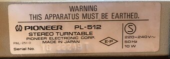 GRAMOFON PIONEER PL-512 (1978) VE DŘEVĚ, NOVÁ JEHLA - 6