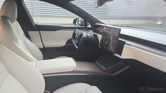 Tesla S, LR, 26 tis. km, tov. záruka, krémová kůže, yoke - 6