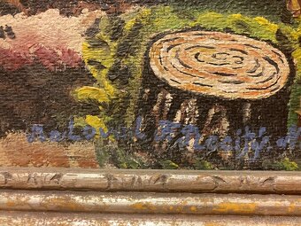 Obraz chaty v lese 120x105 cm Plecháč Prosecký František - 6